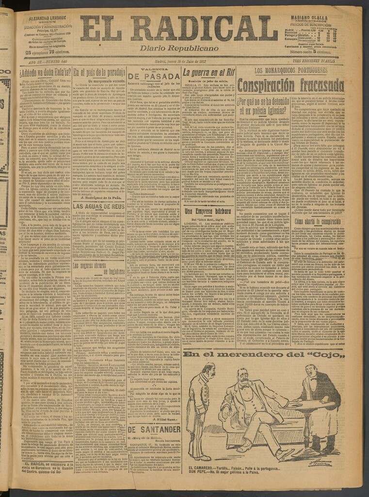 Miniatura de El Radical: diario republicano del 18 de julio de 1912