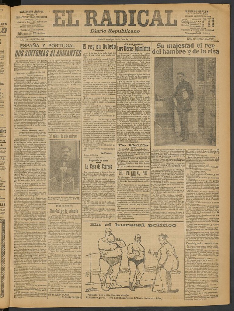 Miniatura de El Radical: diario republicano del 21 de julio de 1912