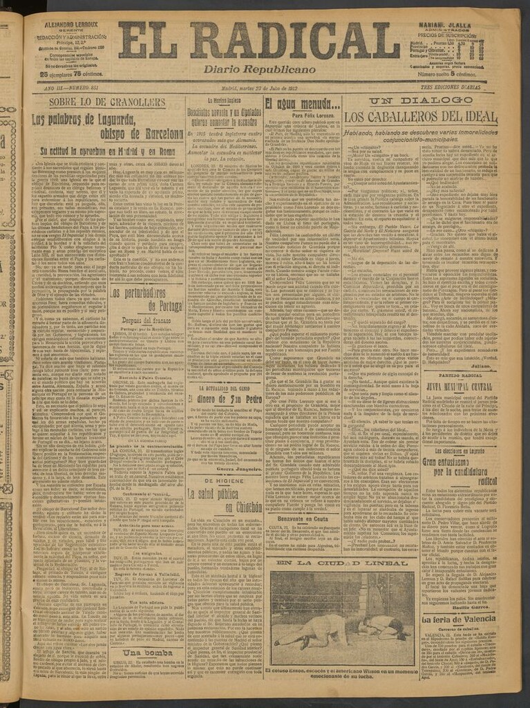 Miniatura de El Radical: diario republicano del 23 de julio de 1912