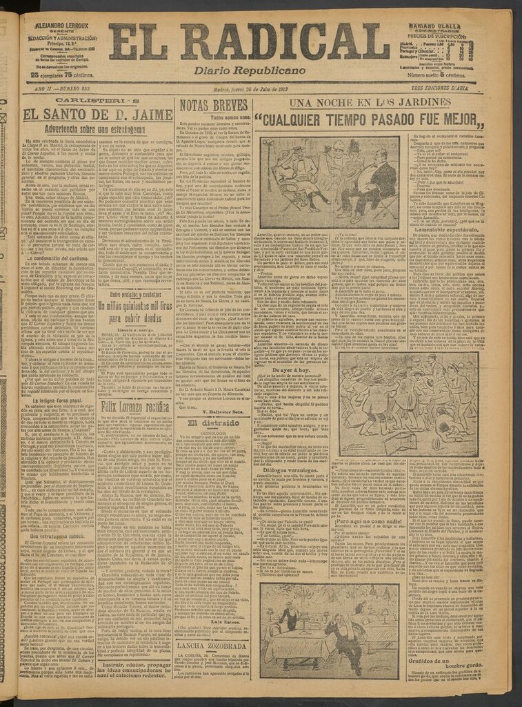 Miniatura de El Radical: diario republicano del 25 de julio de 1912