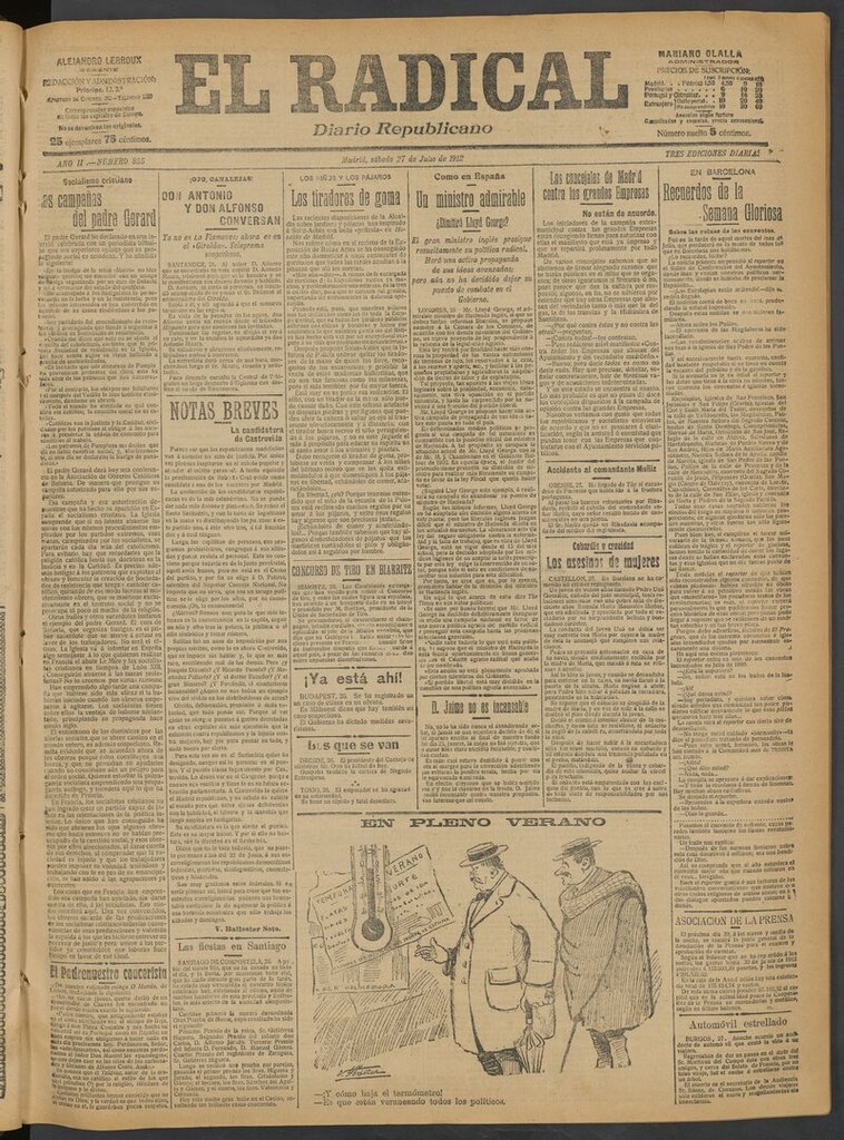 Miniatura de El Radical: diario republicano del 27 de julio de 1912