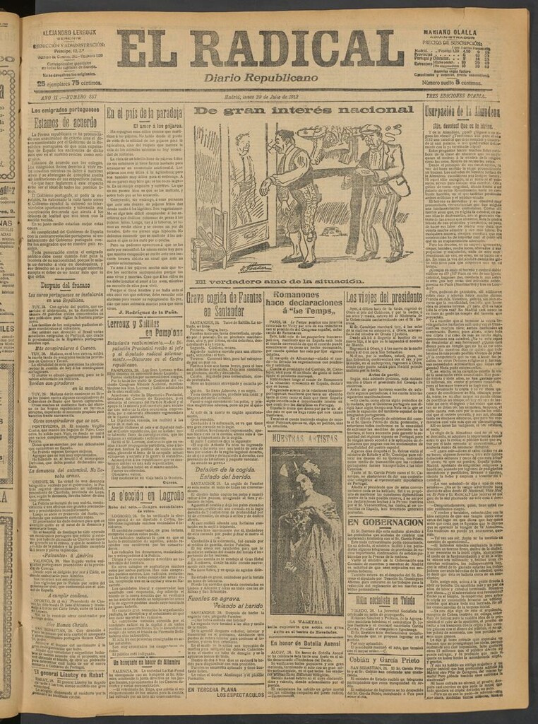 Miniatura de El Radical: diario republicano del 29 de julio de 1912