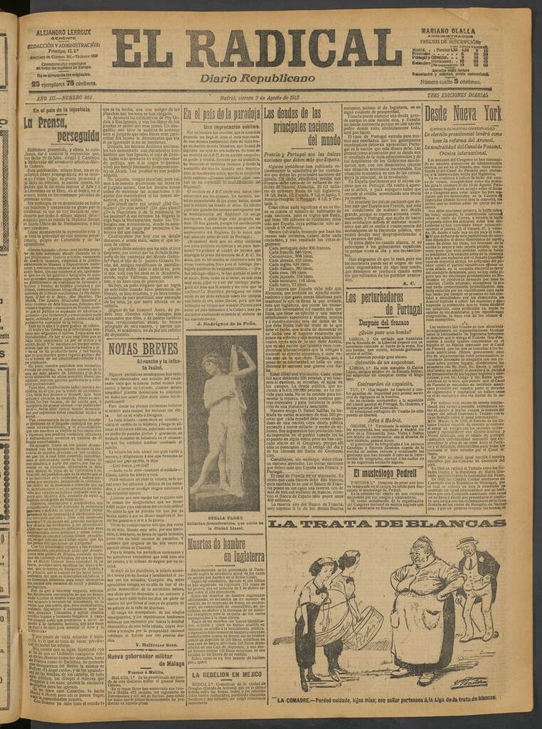 Miniatura de El Radical: diario republicano del 2 de agosto de 1912