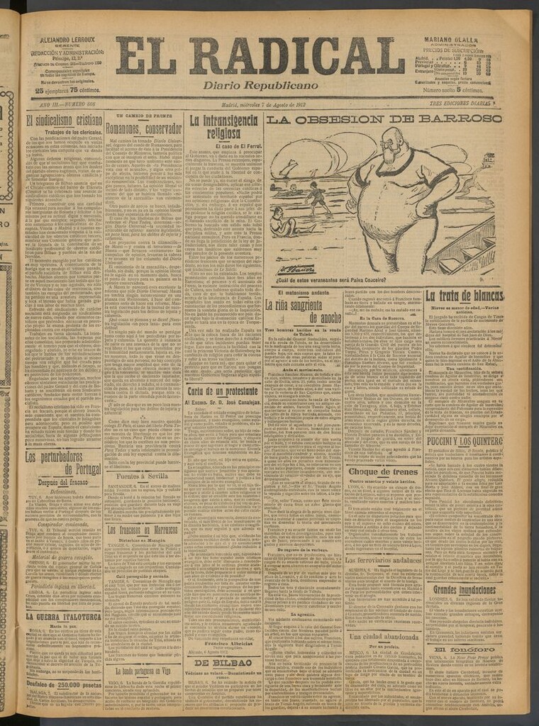 Miniatura de El Radical: diario republicano del 7 de agosto de 1912