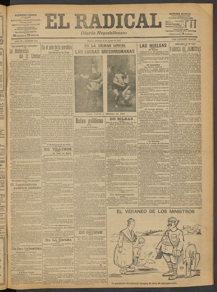 Miniatura de El Radical: diario republicano del 11 de agosto de 1912