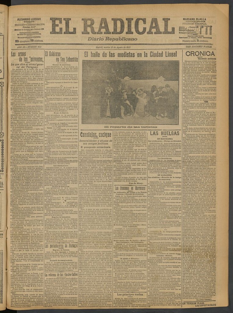 Miniatura de El Radical: diario republicano del 13 de agosto de 1912