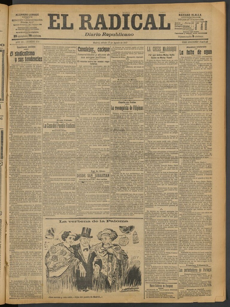 Miniatura de El Radical: diario republicano del 17 de agosto de 1912