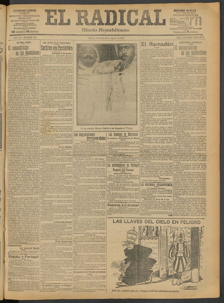 Miniatura de El Radical: diario republicano del 21 de agosto de 1912