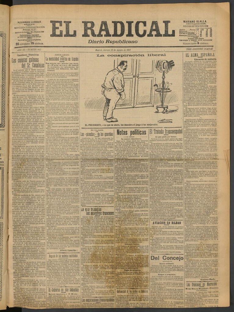 Miniatura de El Radical: diario republicano del 23 de agosto de 1912