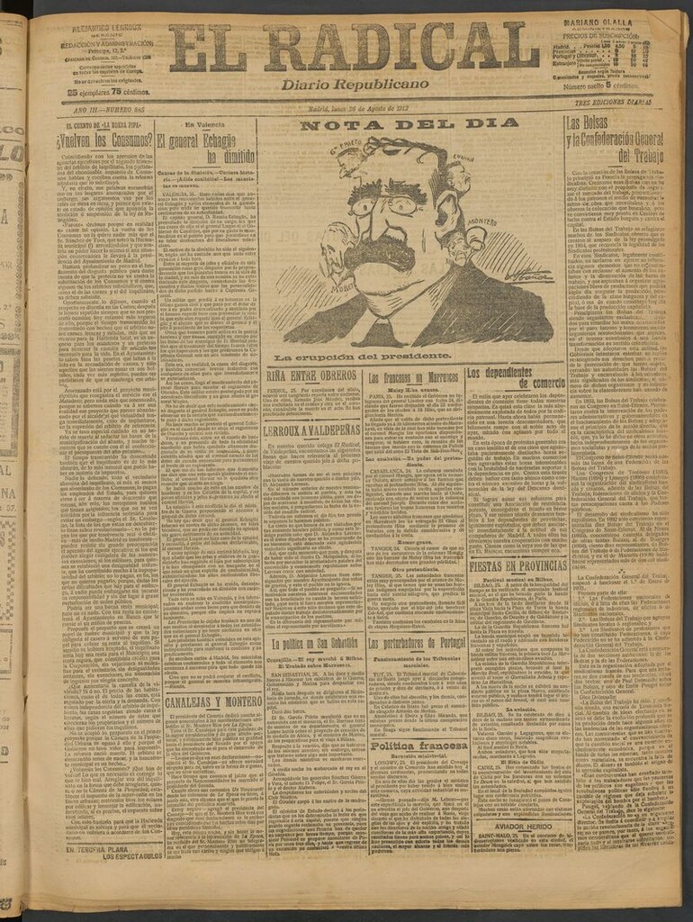Miniatura de El Radical: diario republicano del 26 de agosto de 1912