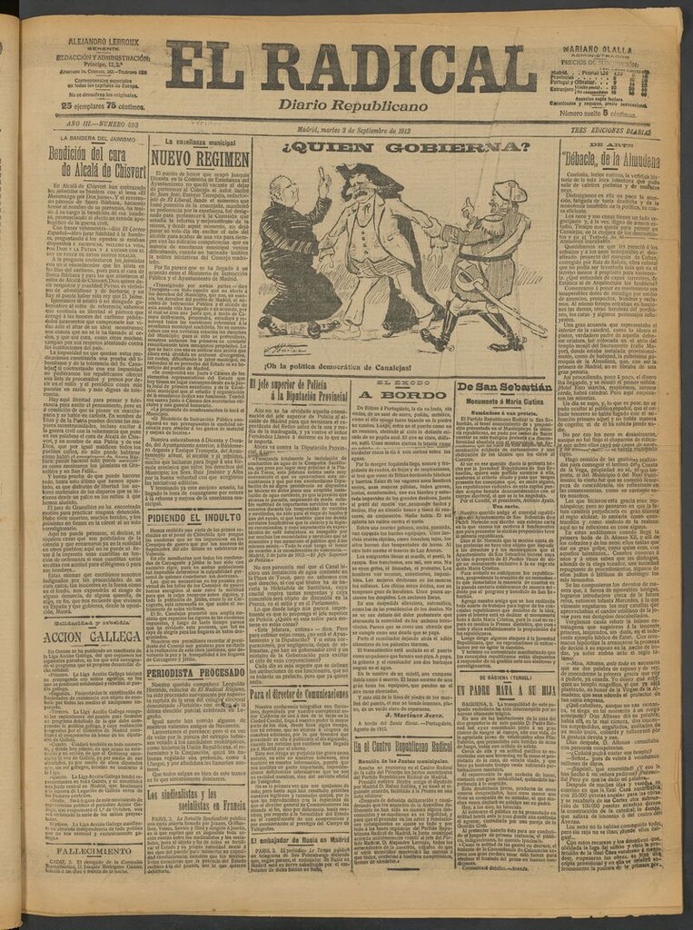 Miniatura de El Radical: diario republicano del 3 de septiembre de 1912