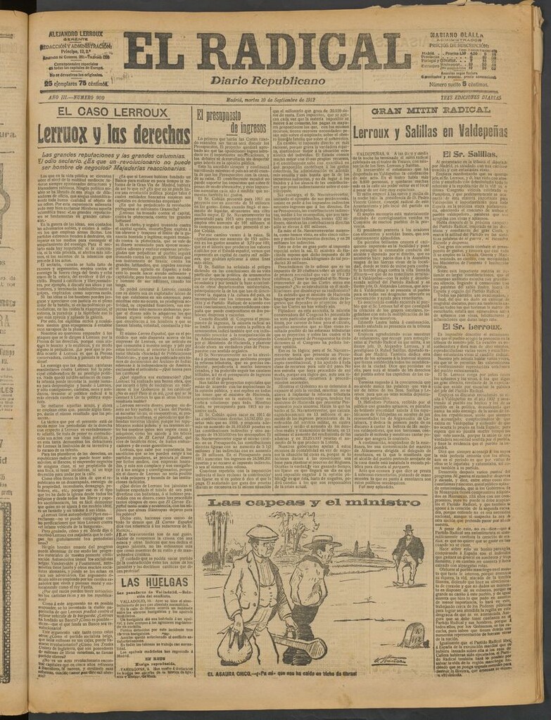 Miniatura de El Radical: diario republicano del 10 de septiembre de 1912