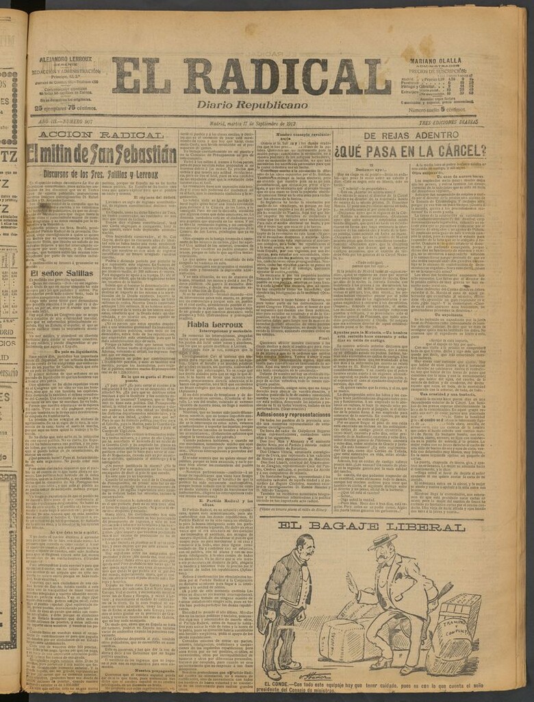 Miniatura de El Radical: diario republicano del 17 de septiembre de 1912
