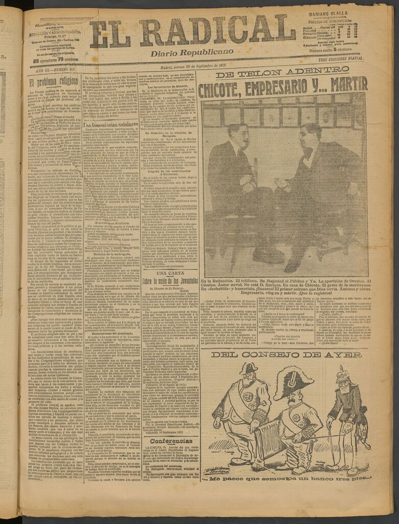Miniatura de El Radical: diario republicano del 20 de septiembre de 1912