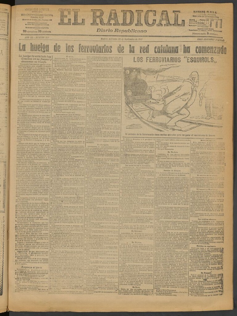 Miniatura de El Radical: diario republicano del 25 de septiembre de 1912