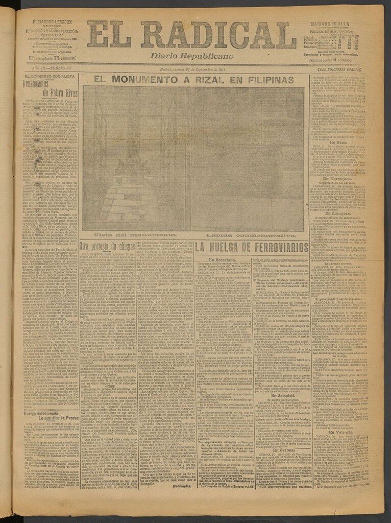 Miniatura de El Radical: diario republicano del 27 de septiembre de 1912