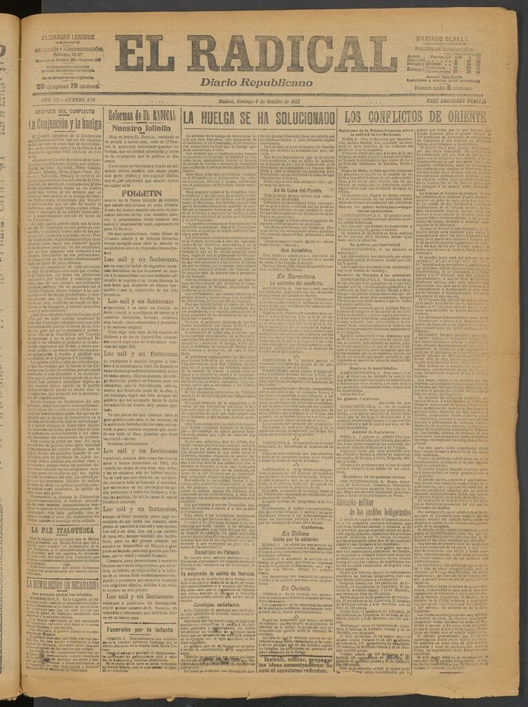 Miniatura de El Radical: diario republicano del 6 de octubre de 1912