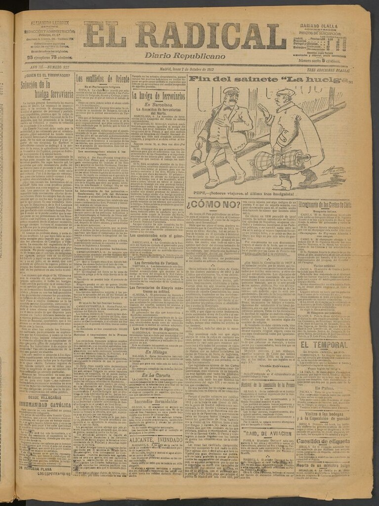 Miniatura de El Radical: diario republicano del 7 de octubre de 1912