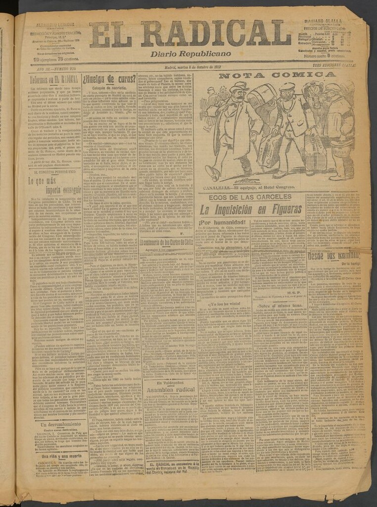 Miniatura de El Radical: diario republicano del 8 de octubre de 1912
