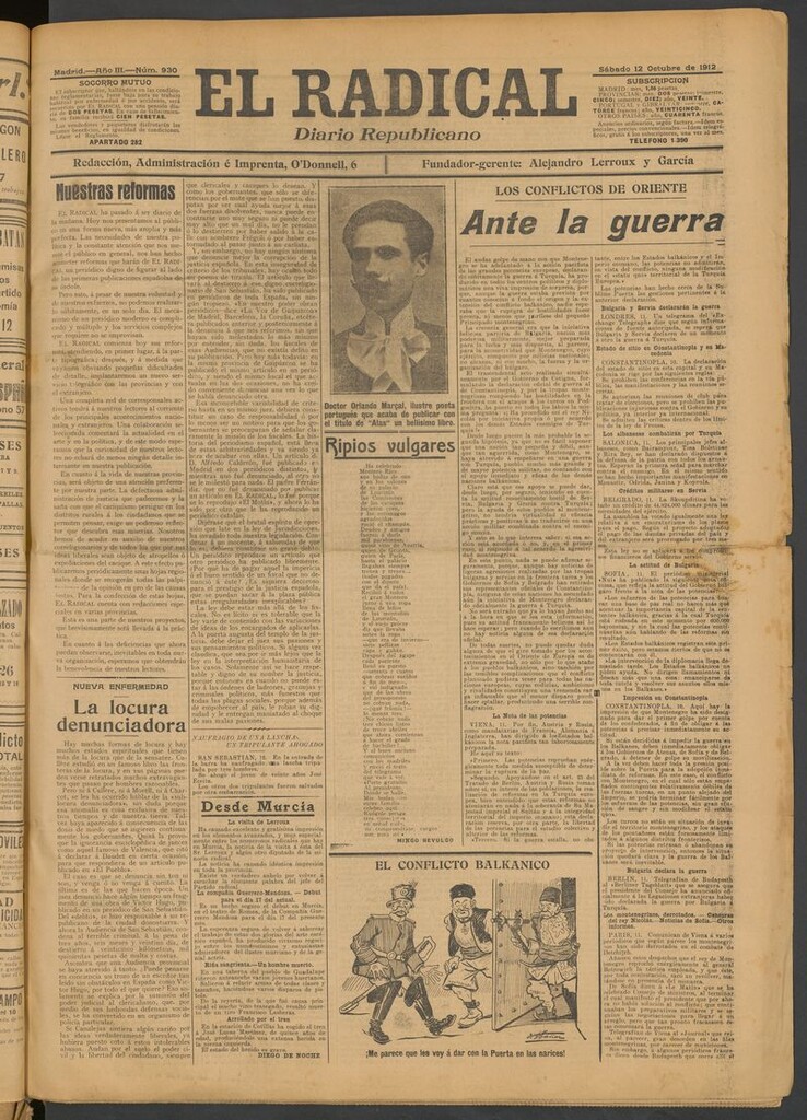 Miniatura de El Radical: diario republicano del 12 de octubre de 1912