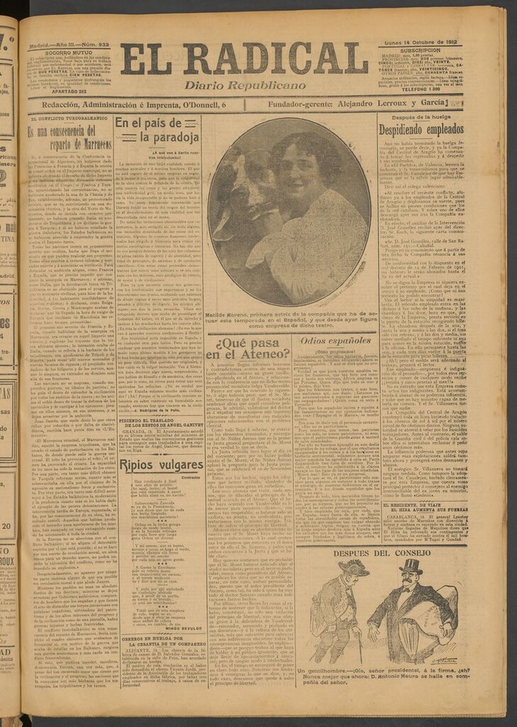 Miniatura de El Radical: diario republicano del 14 de octubre de 1912