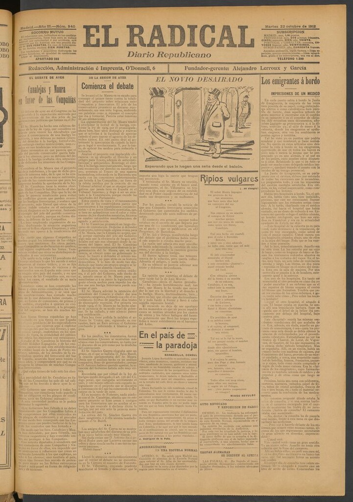Miniatura de El Radical: diario republicano del 22 de octubre de 1912