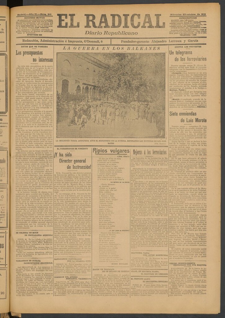 Miniatura de El Radical: diario republicano del 23 de octubre de 1912