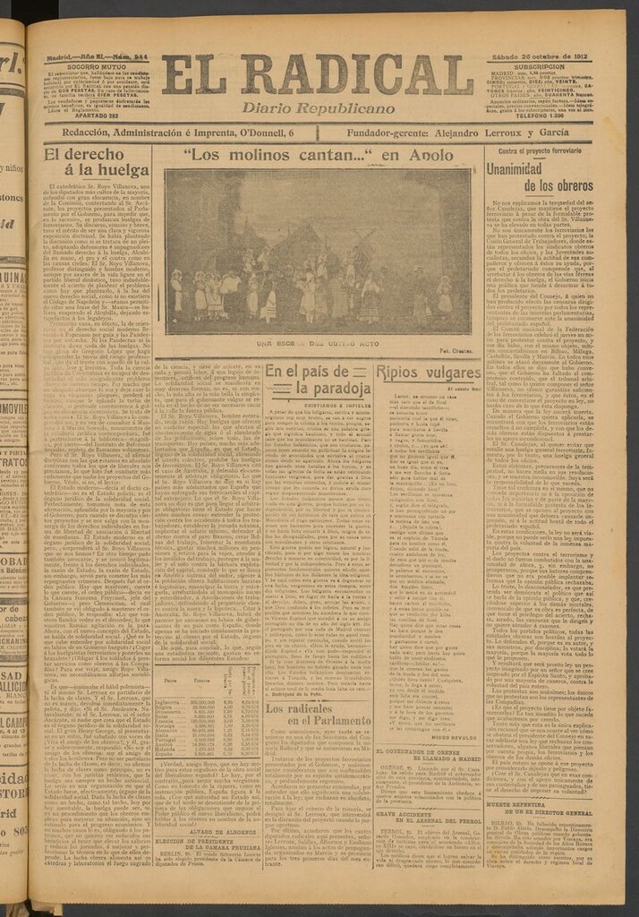 Miniatura de El Radical: diario republicano del 26 de octubre de 1912