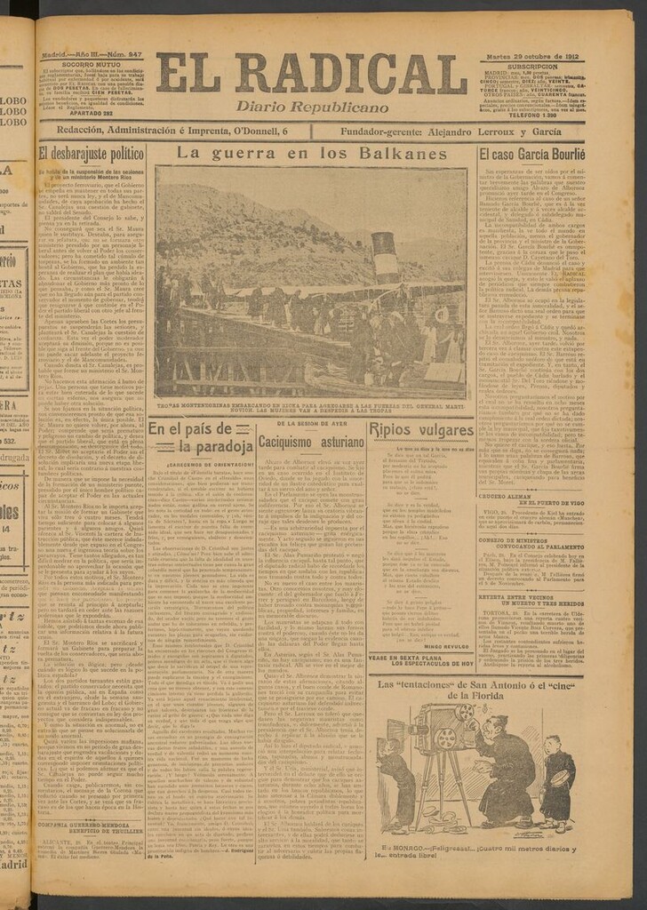 Miniatura de El Radical: diario republicano del 29 de octubre de 1912