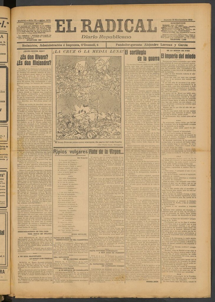 Miniatura de El Radical: diario republicano del 21 de noviembre de 1912