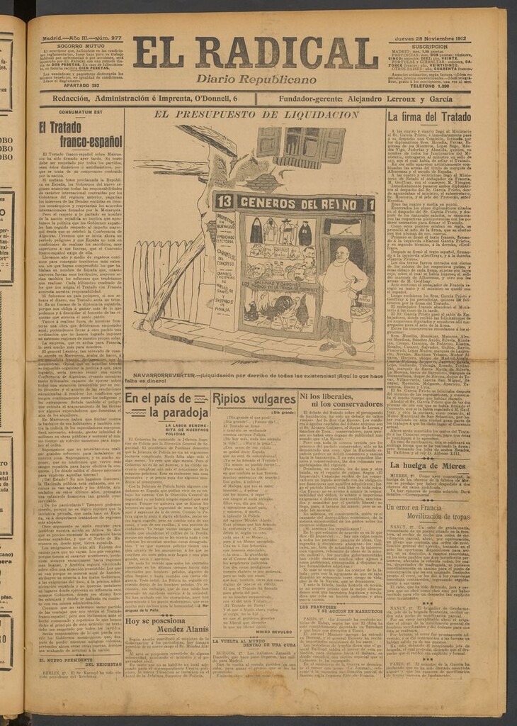 Miniatura de El Radical: diario republicano del 28 de noviembre de 1912
