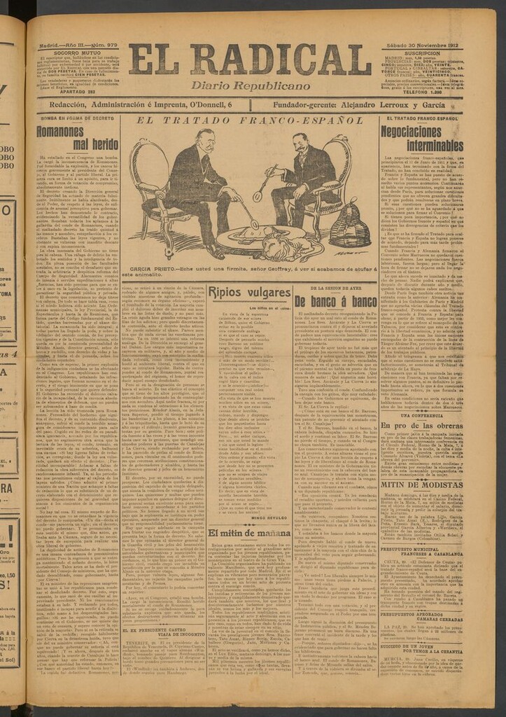 Miniatura de El Radical: diario republicano del 30 de noviembre de 1912