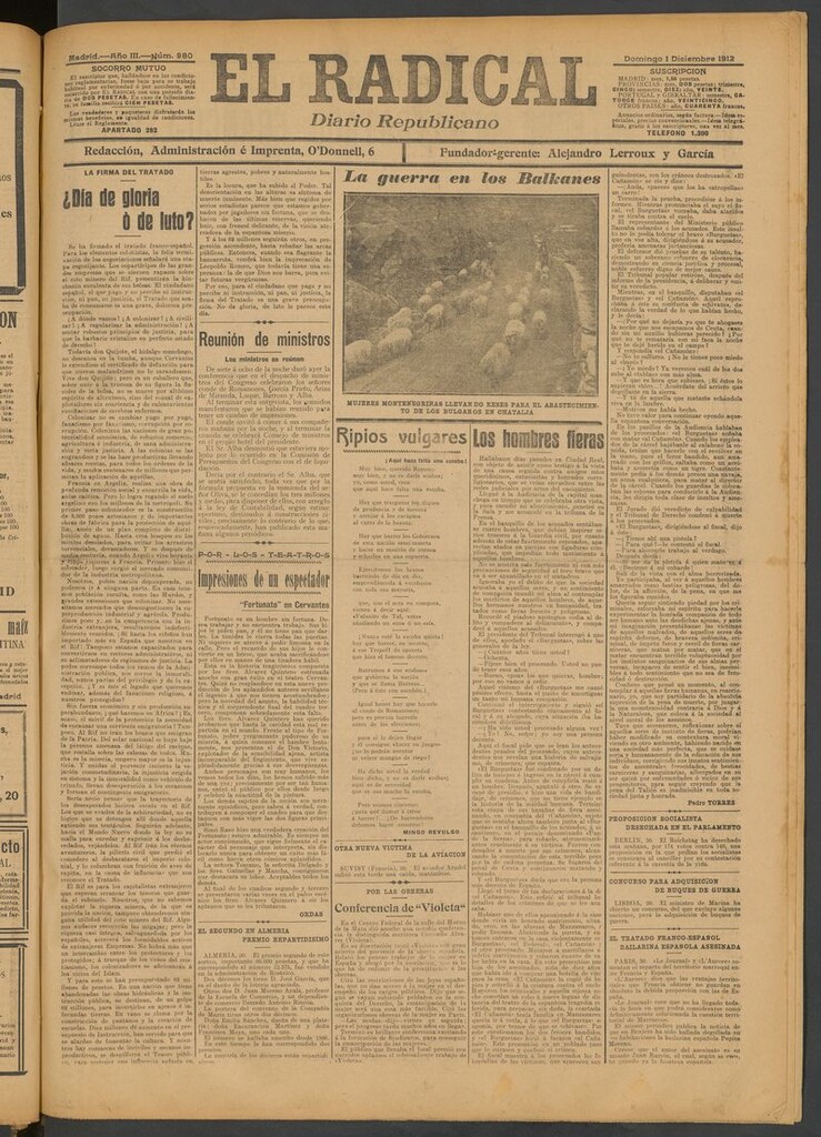 Miniatura de El Radical: diario republicano del 1 de diciembre de 1912