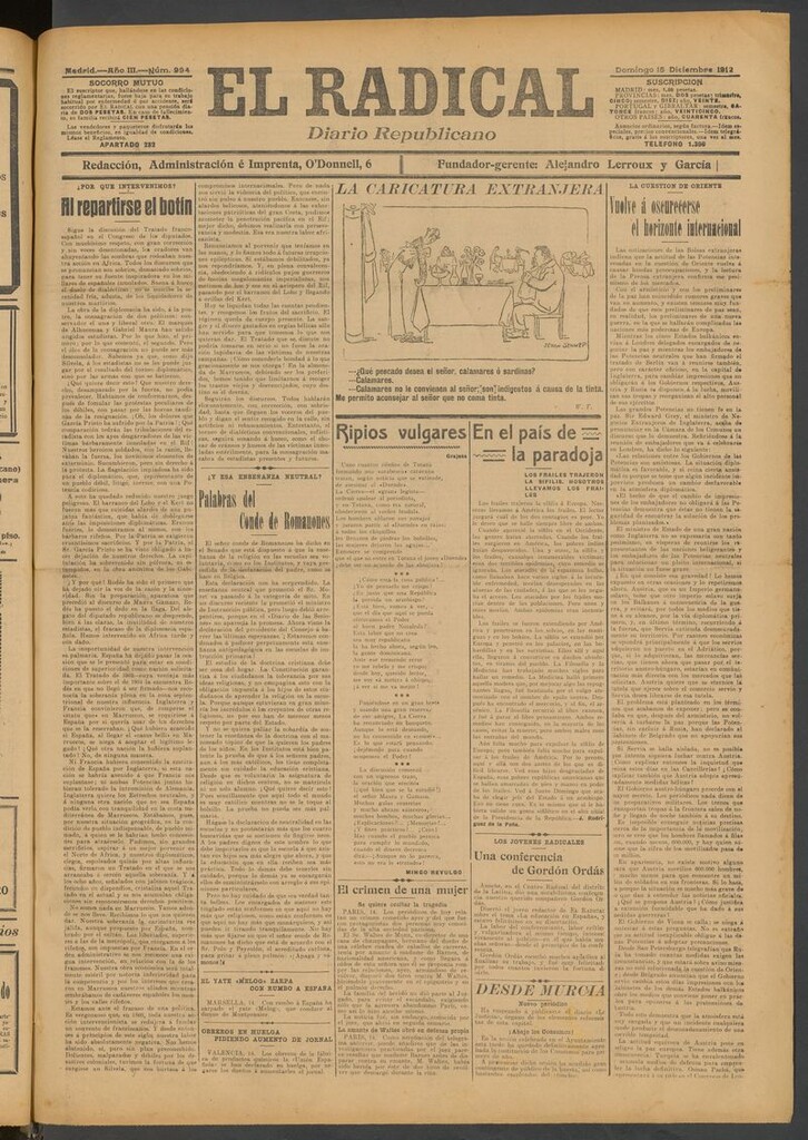 Miniatura de El Radical: diario republicano del 15 de diciembre de 1912
