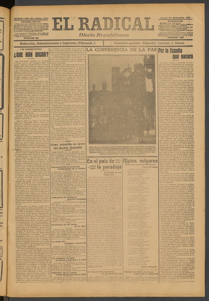 Miniatura de El Radical: diario republicano del 23 de diciembre de 1912