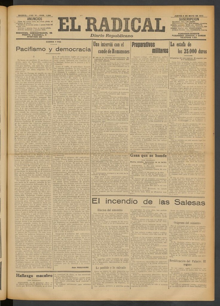Miniatura de El Radical: diario republicano del 6 de mayo de 1915