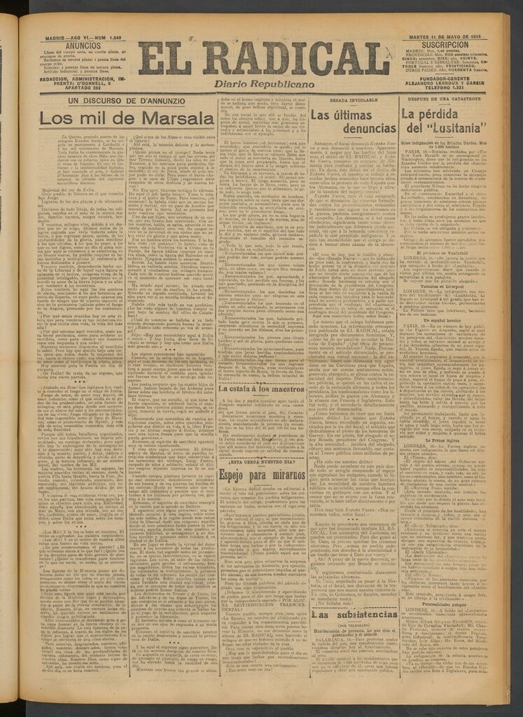 Miniatura de El Radical: diario republicano del 11 de mayo de 1915