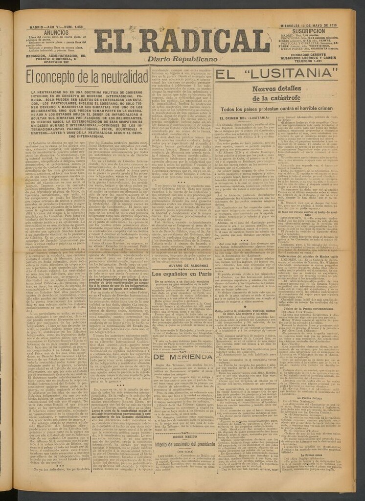 Miniatura de El Radical: diario republicano del 12 de mayo de 1915