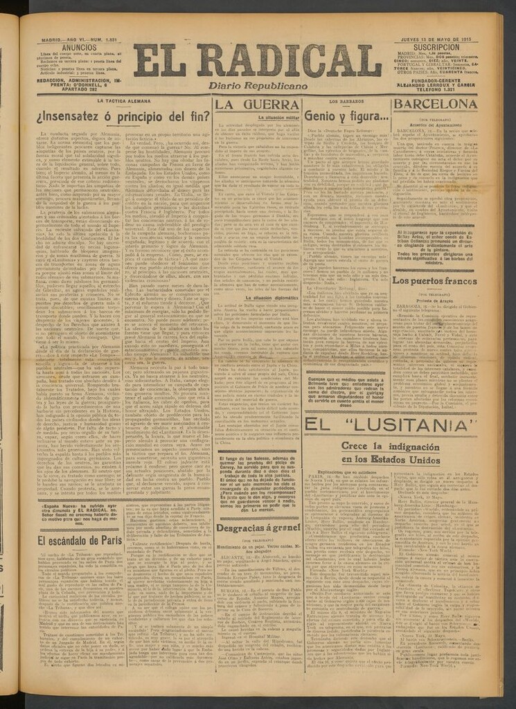 Miniatura de El Radical: diario republicano del 13 de mayo de 1915