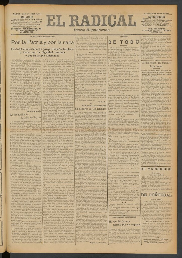 Miniatura de El Radical: diario republicano del 26 de junio de 1915