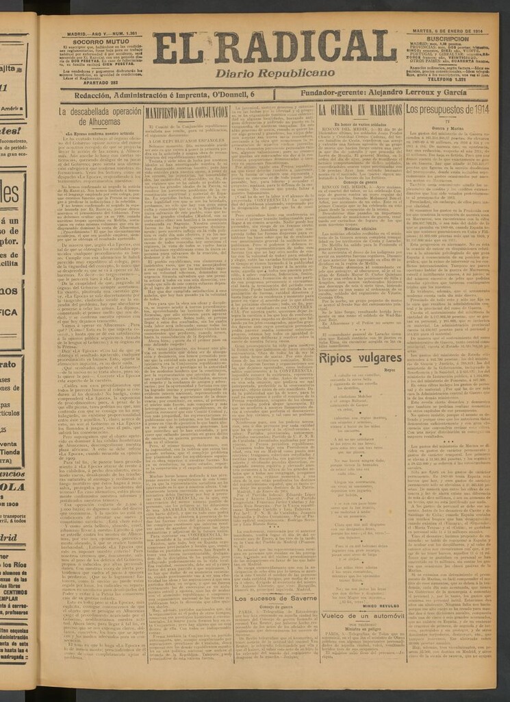 Miniatura de El Radical: diario republicano del 6 de enero de 1914