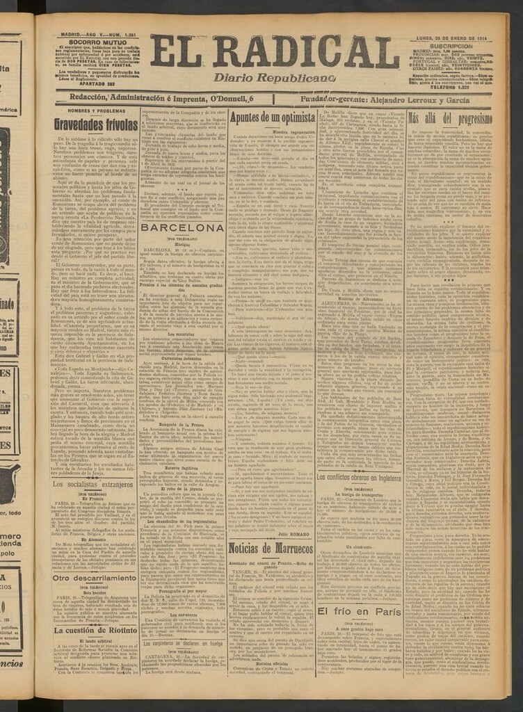 Miniatura de El Radical: diario republicano del 26 de enero de 1914