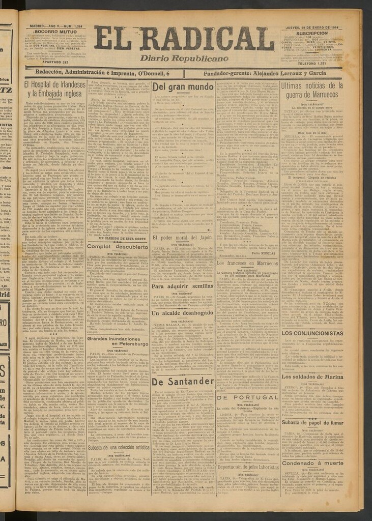 Miniatura de El Radical: diario republicano del 29 de enero de 1914