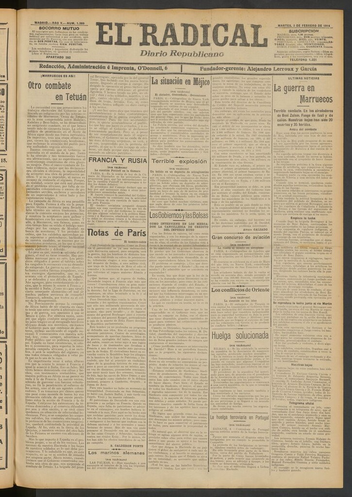 Miniatura de El Radical: diario republicano del 3 de febrero de 1914