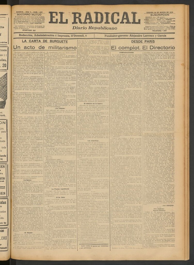Miniatura de El Radical: diario republicano del 28 de marzo de 1914
