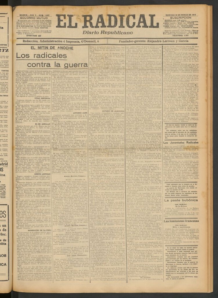 Miniatura de El Radical: diario republicano del 29 de marzo de 1914