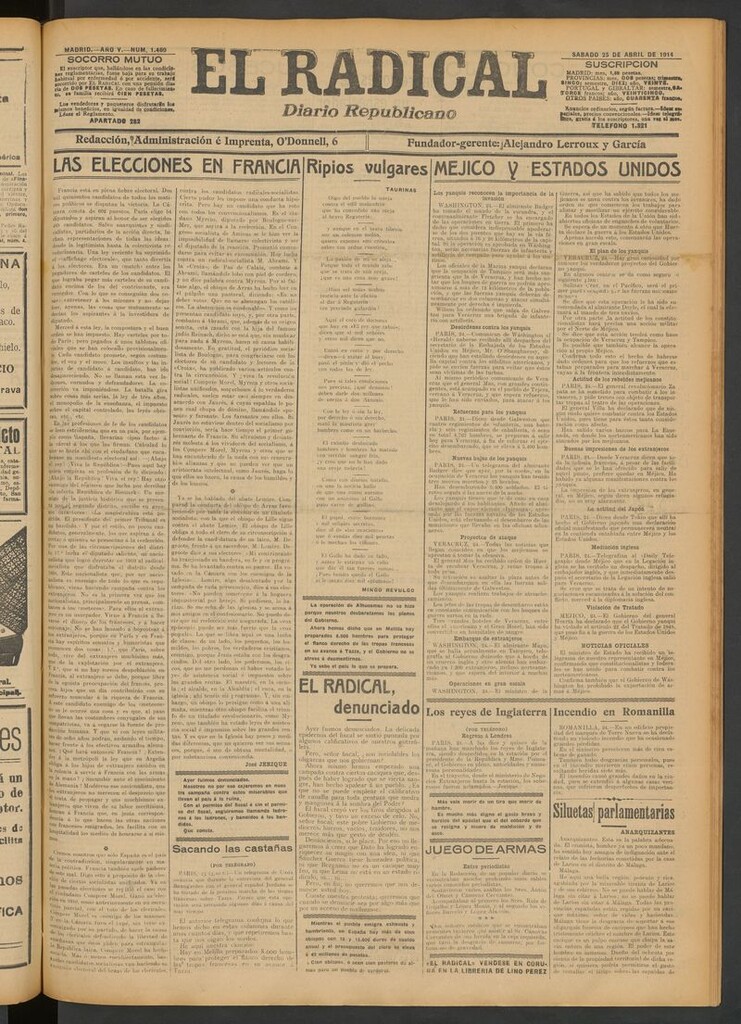 Miniatura de El Radical: diario republicano del 25 de abril de 1914