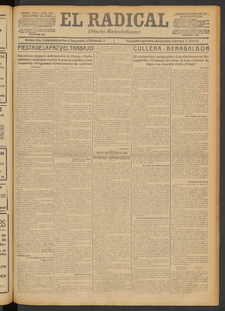 Miniatura de El Radical: diario republicano del 26 de abril de 1914