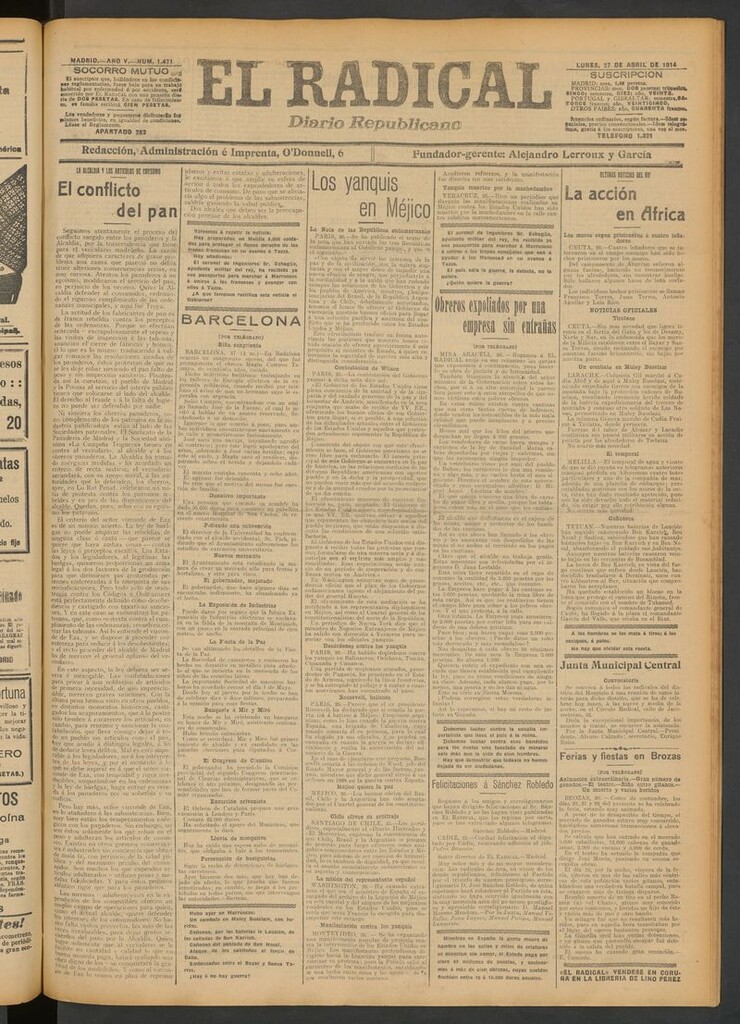 Miniatura de El Radical: diario republicano del 27 de abril de 1914