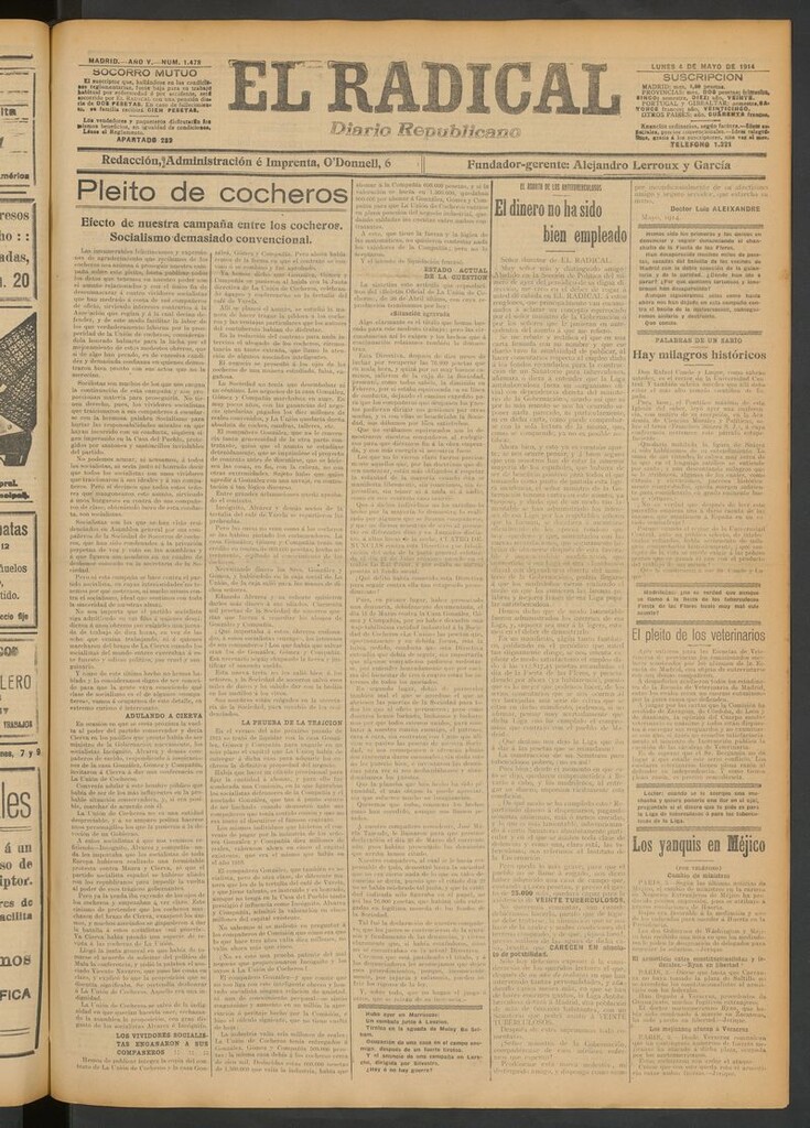 Miniatura de El Radical: diario republicano del 4 de mayo de 1914